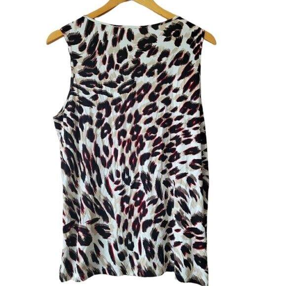Chico's Leopard Print Sleeveless Top with Sequins - Size 2 / Large - Picture 4 of 4